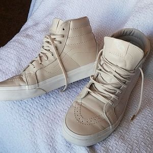 Vans taupe high top shoes